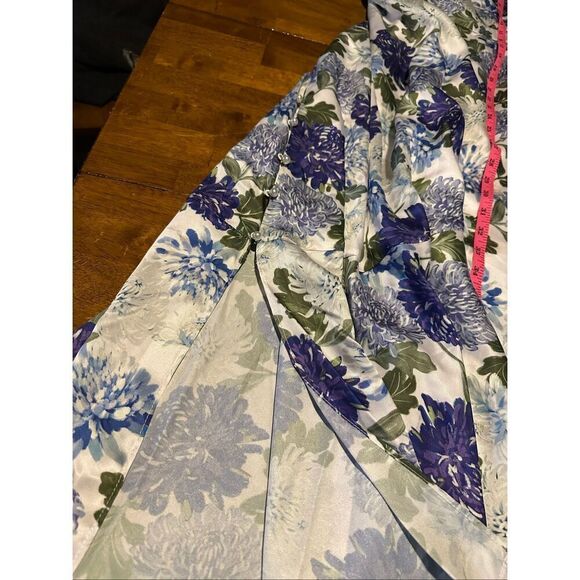 New Sam Edelman Womens Silky Floral Print Midi Dress Purple Mist Size Large - Picture 7 of 14